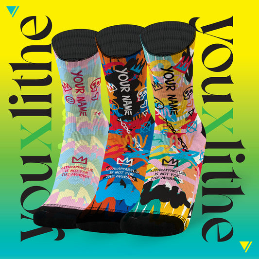 YOU X LITHE | CUSTOM SOCKS | JEAN MICHAEL | pack 3