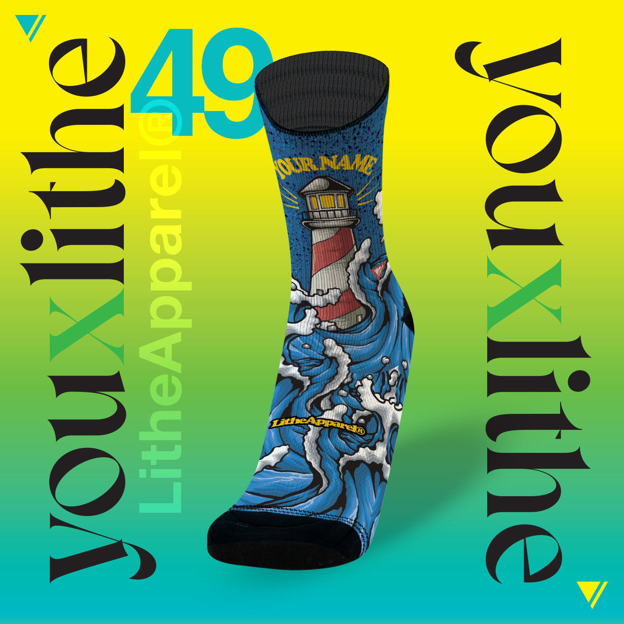 YOU X LITHE | CUSTOMIZED SOCKS | LIGHTHOUSE