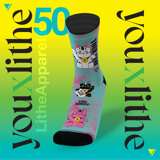 YOU X LITHE | CUSTOMIZED SOCKS | JAPANESE CAT