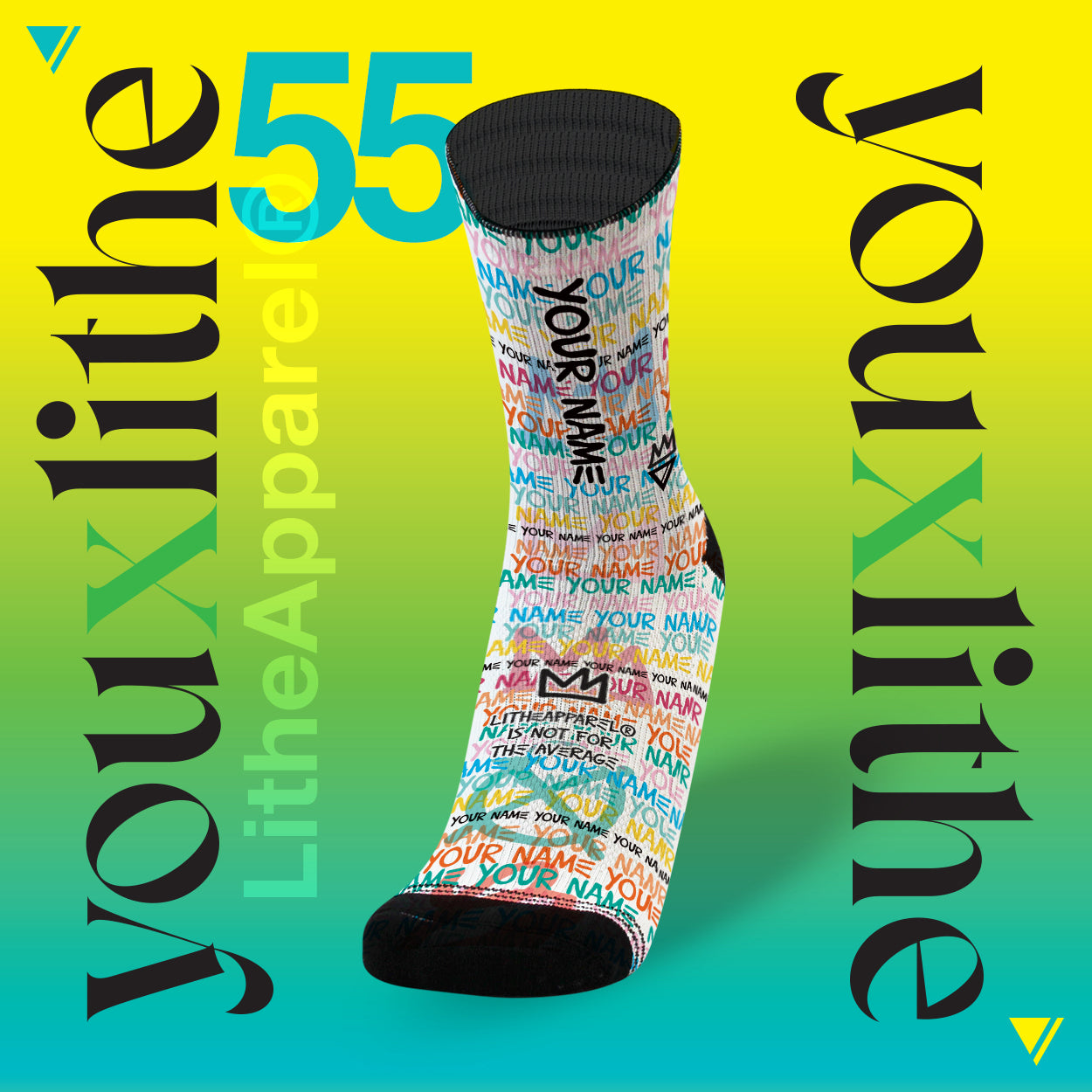 YOU X LITHE | CUSTOM SOCKS | NAME STRIPS