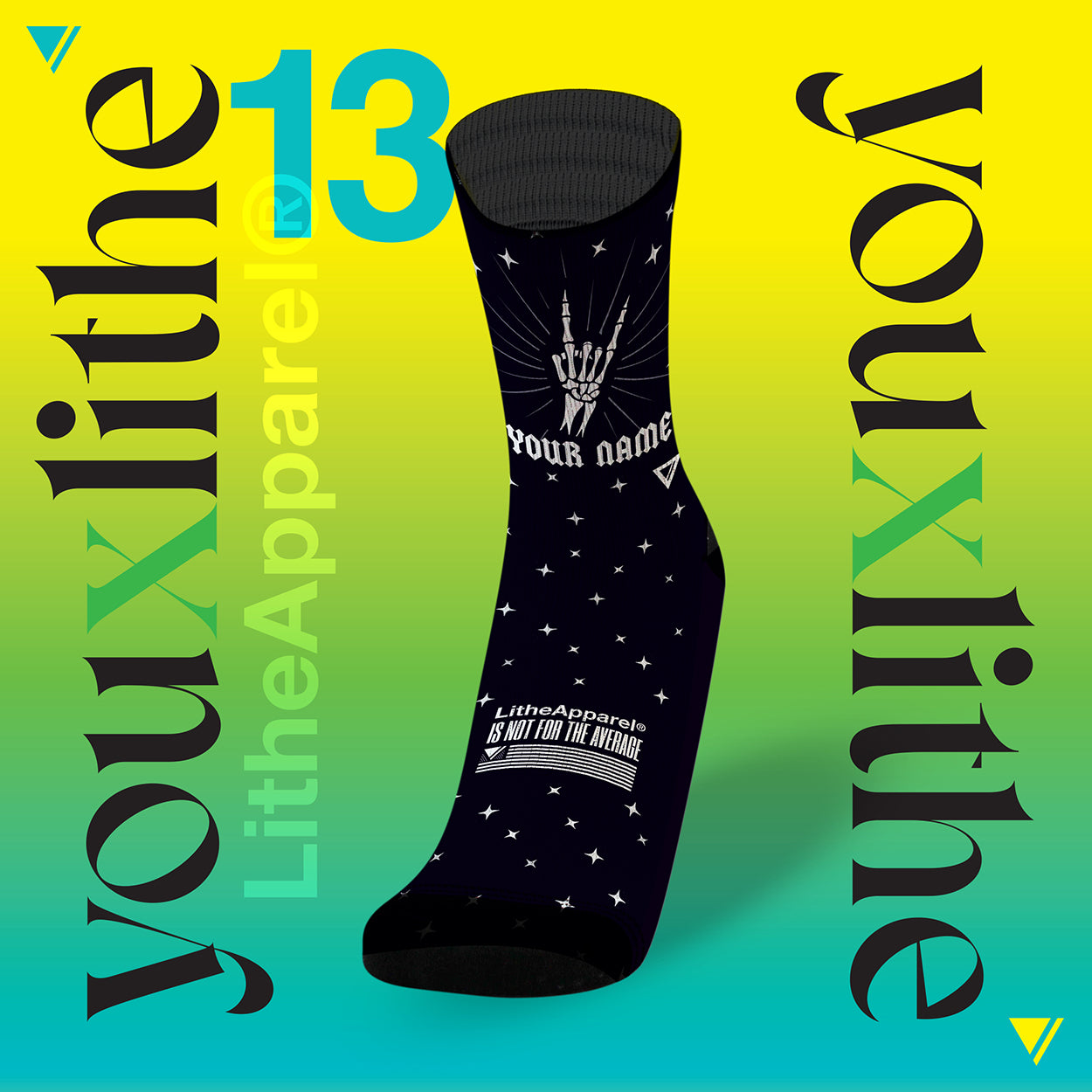 YOU X LITHE | CUSTOM SOCKS | ROCK