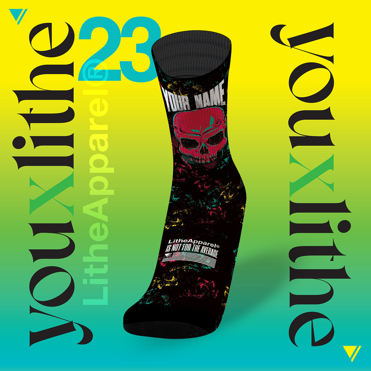 YOU X LITHE | CUSTOM SOCKS | SKULL