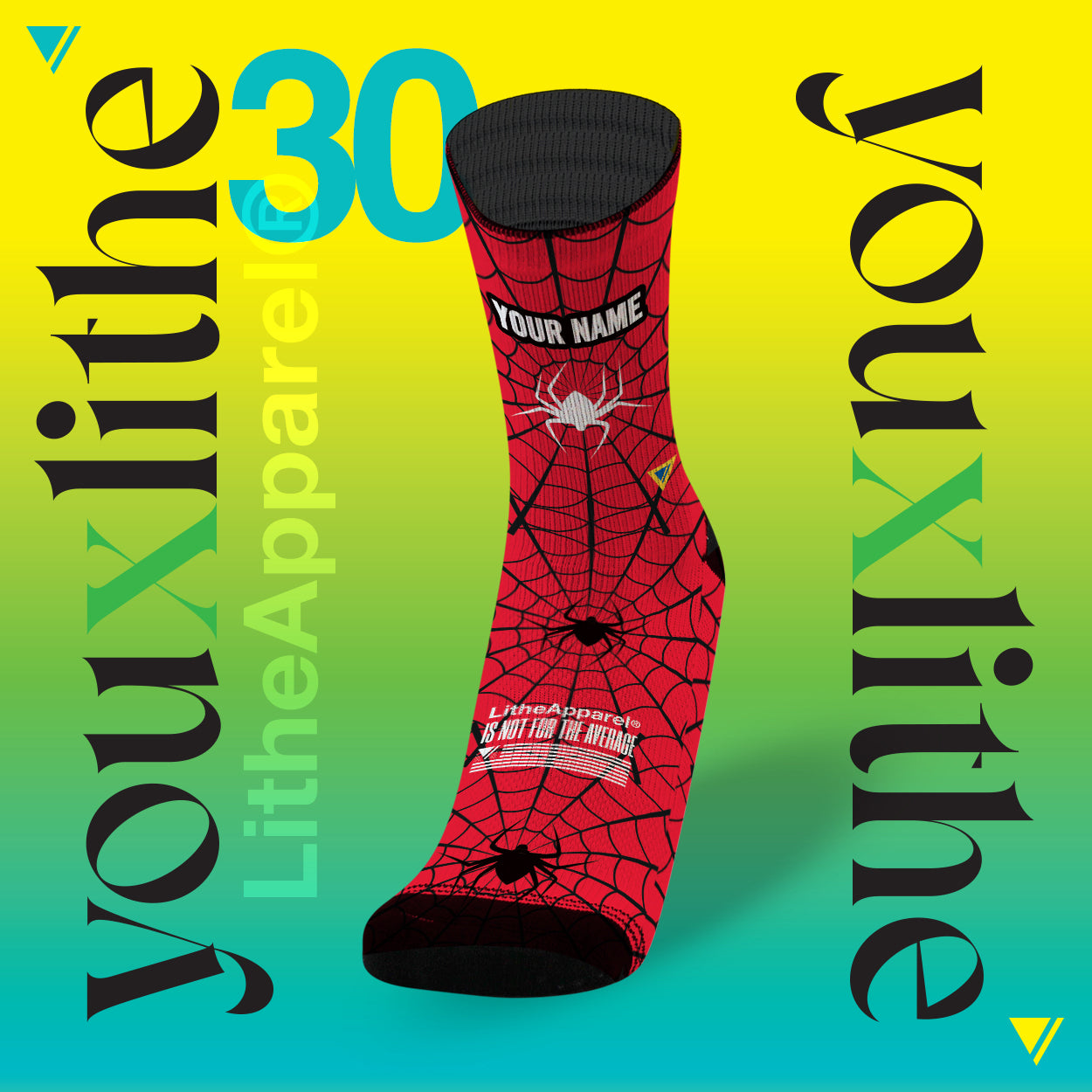 YOU X LITHE | CUSTOM SOCKS | SPIDER