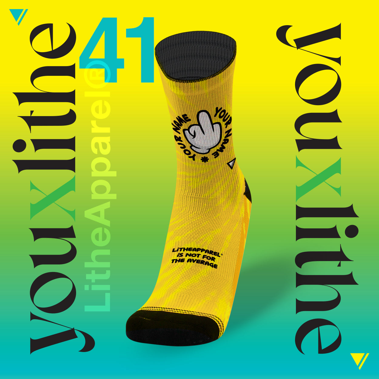 YOU X LITHE | CUSTOM SOCKS | MIDDLE FINGER