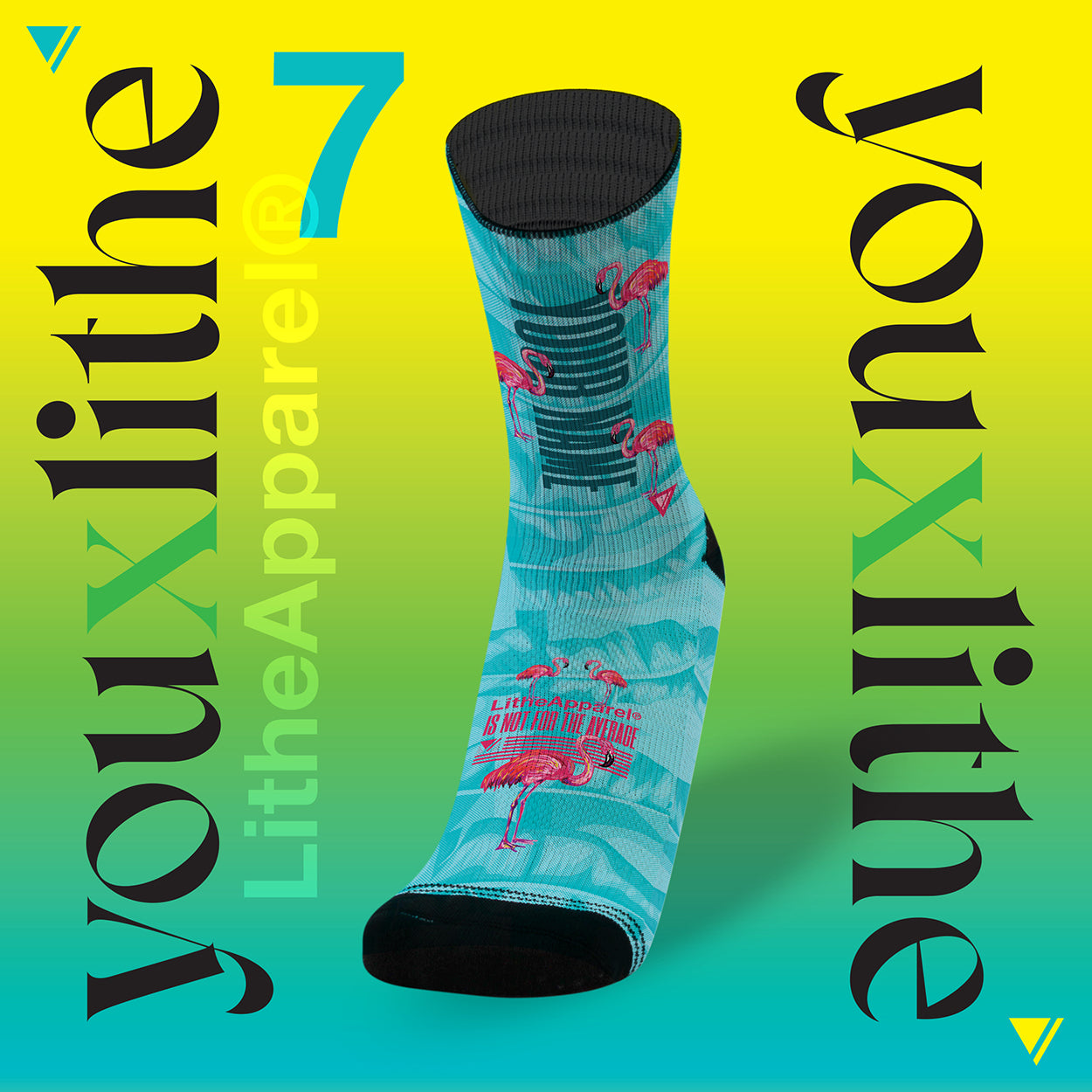 YOU X LITHE | CALCETINES PERSONALIZADOS | FLAMINGO
