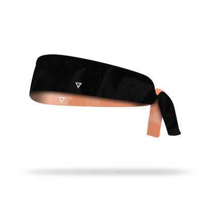 PEACH / BLACK TIE HEADBAND [REVERSIBLE]