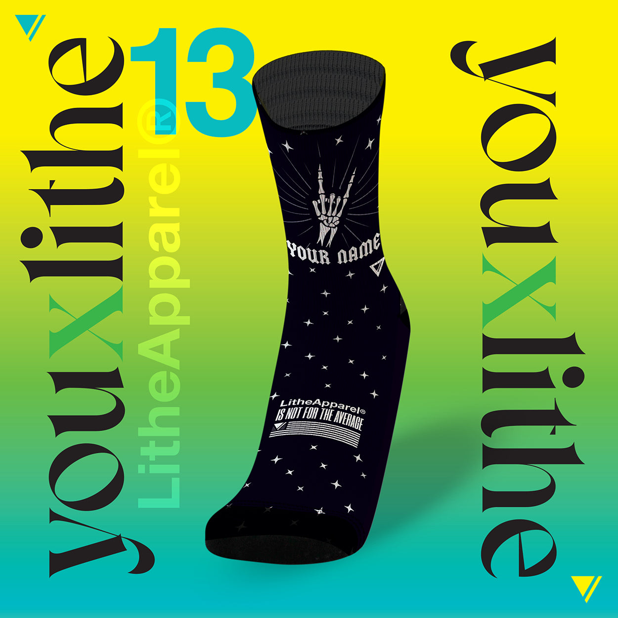 YOU X LITHE | CALCETINES PERSONALIZADOS | ROCK