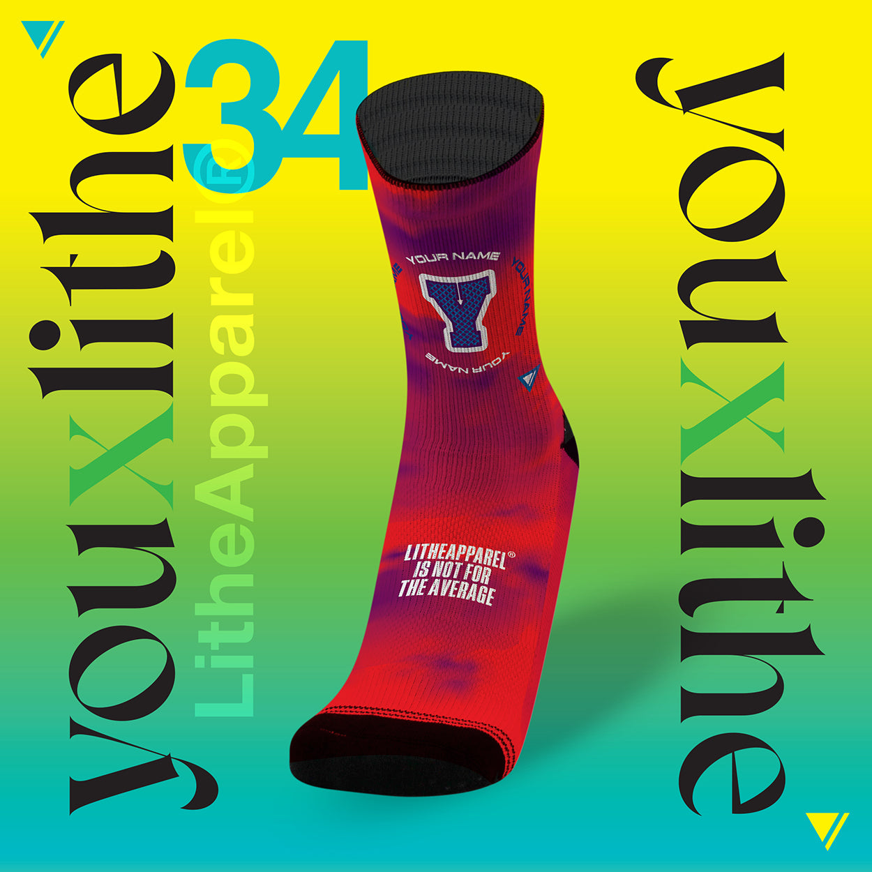 YOU X LITHE | CALCETINES PERSONALIZADOS | CAPITAL RED